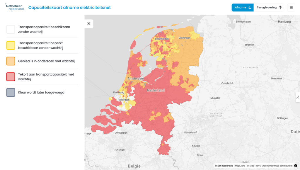 Waar is het stroomnet overbelast in Nederland?