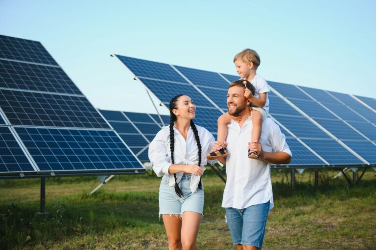 Enthusiastic father showing potential of alternative energy.